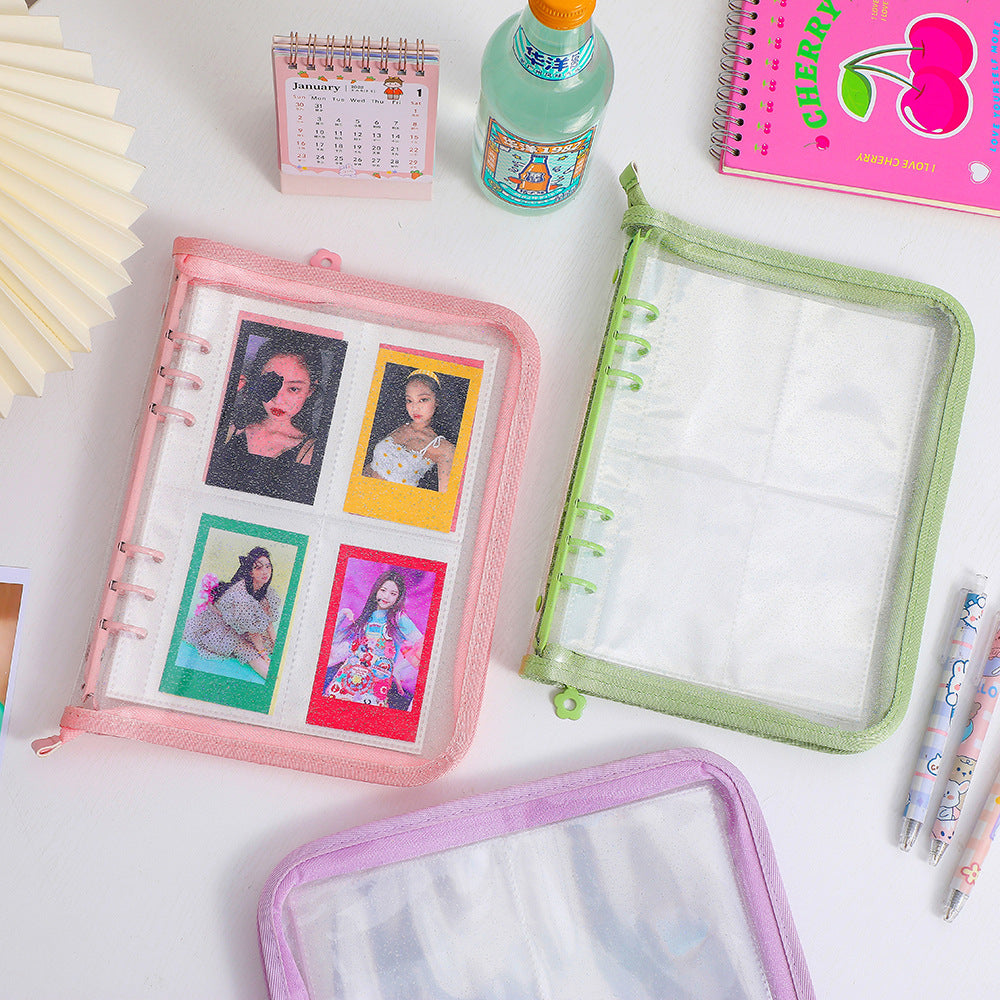 Glitzer-Fotokartenhalter A5 + 20 doppelseitige Plastikfolien mit je 8 Fächern