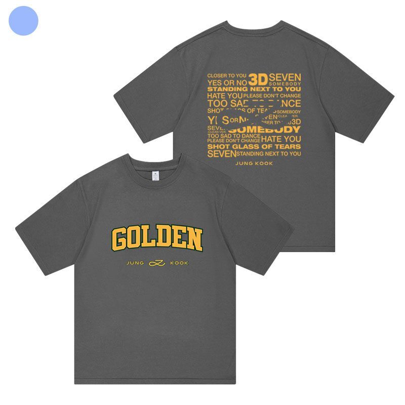 JUNGKOOK GOLDENES T-SHIRT 100% BAUMWOLLE (verschiedene Farben)