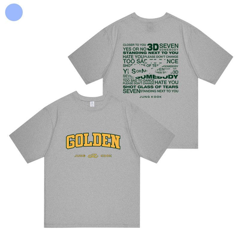 JUNGKOOK GOLDENES T-SHIRT 100% BAUMWOLLE (verschiedene Farben)