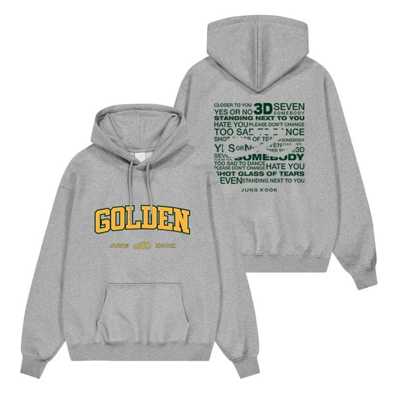 Goldener Jungkook-Kapuzenpullover