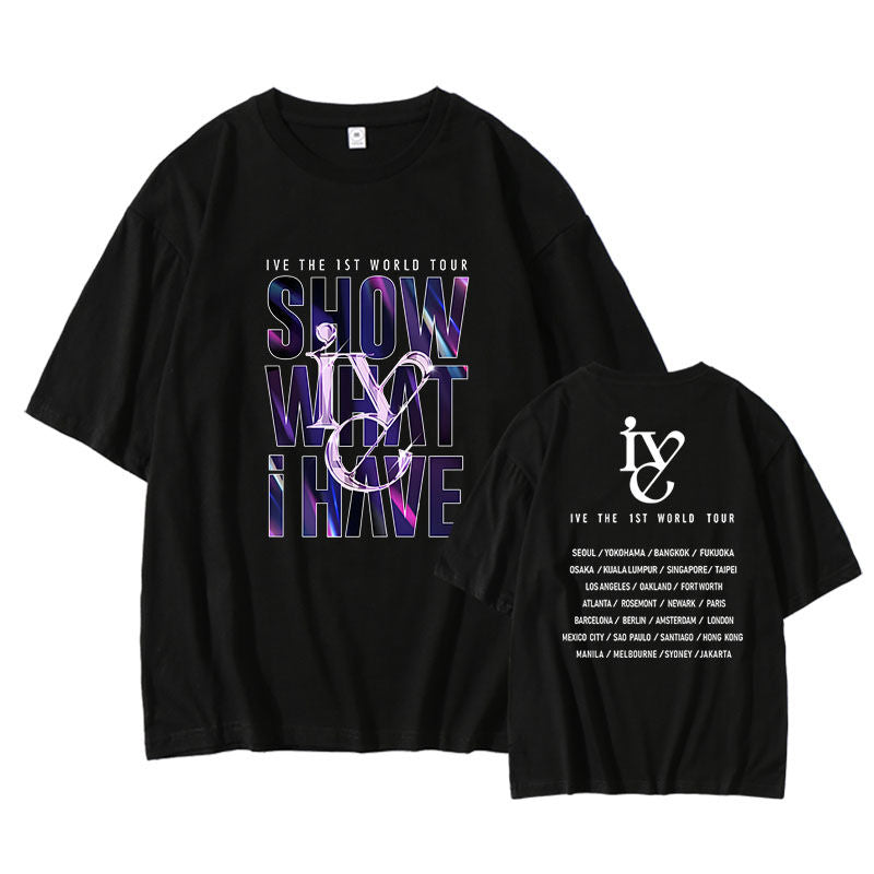 IVE MERCH T-SHIRT 1St WORD TOUR 2024 "Zeig, was ich habe" 100% BAUMWOLLE
