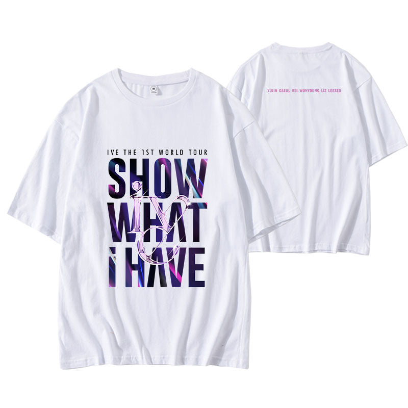 IVE MERCH 1St WORD TOUR T-SHIRTS 2024 “Zeig, was ich habe” 100% BAUMWOLLE
