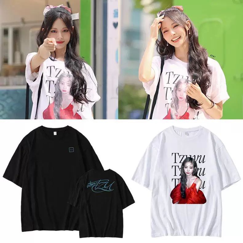 TZUYU (TWICE) 100% BAUMWOLLE SHIRT (weiß und schwarz)