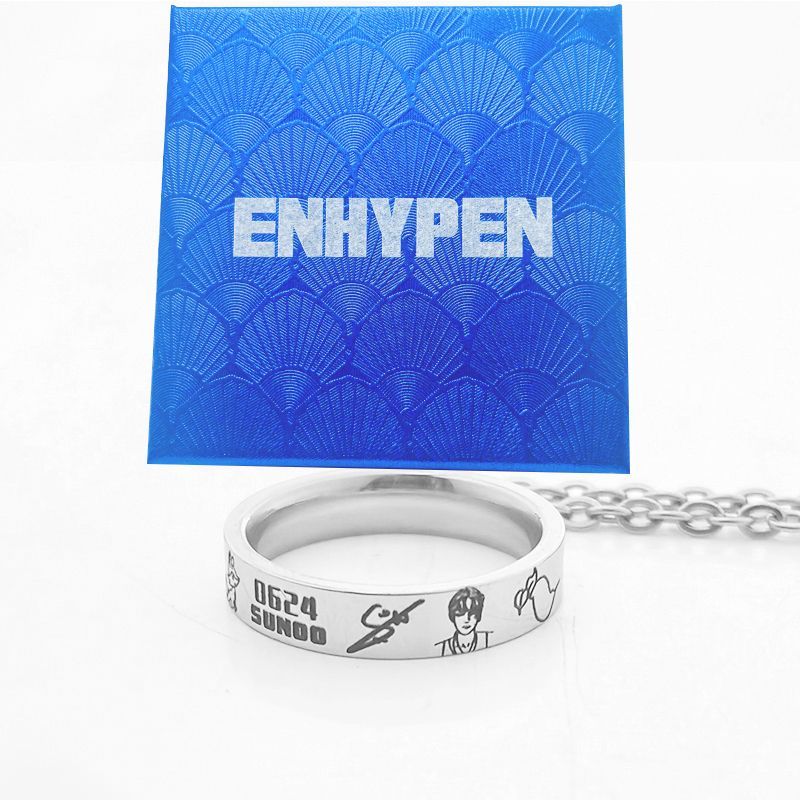 ENHYPEN-HALSKETTE (KETTE + RING) alle Mitglieder
