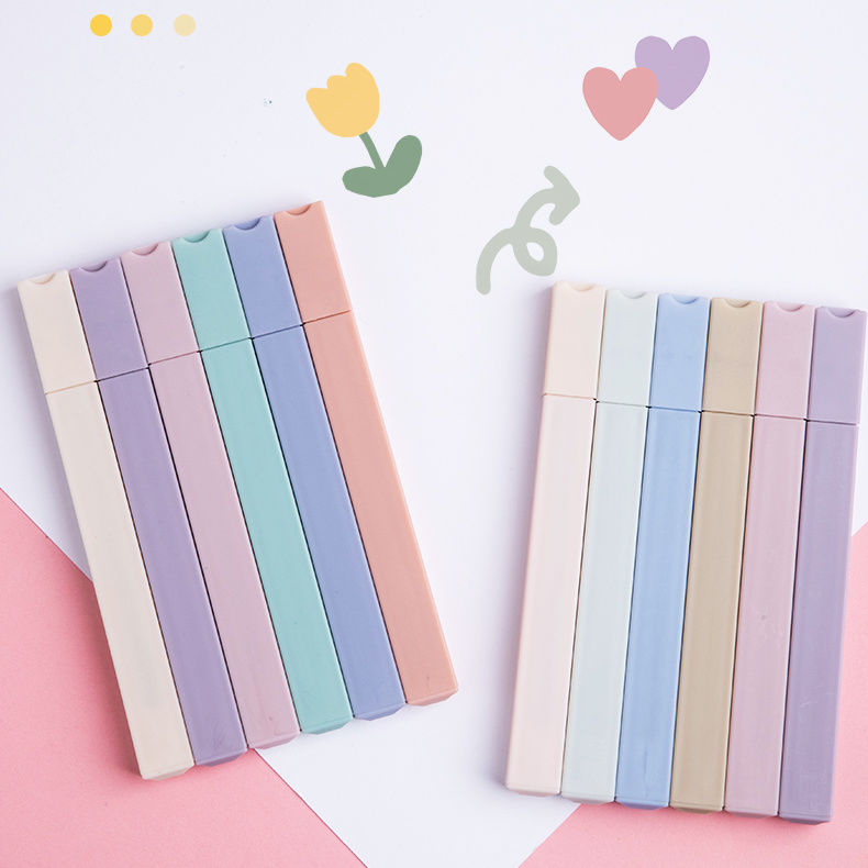 12-teiliges Set mit pastellfarbenen Textmarkerpinseln