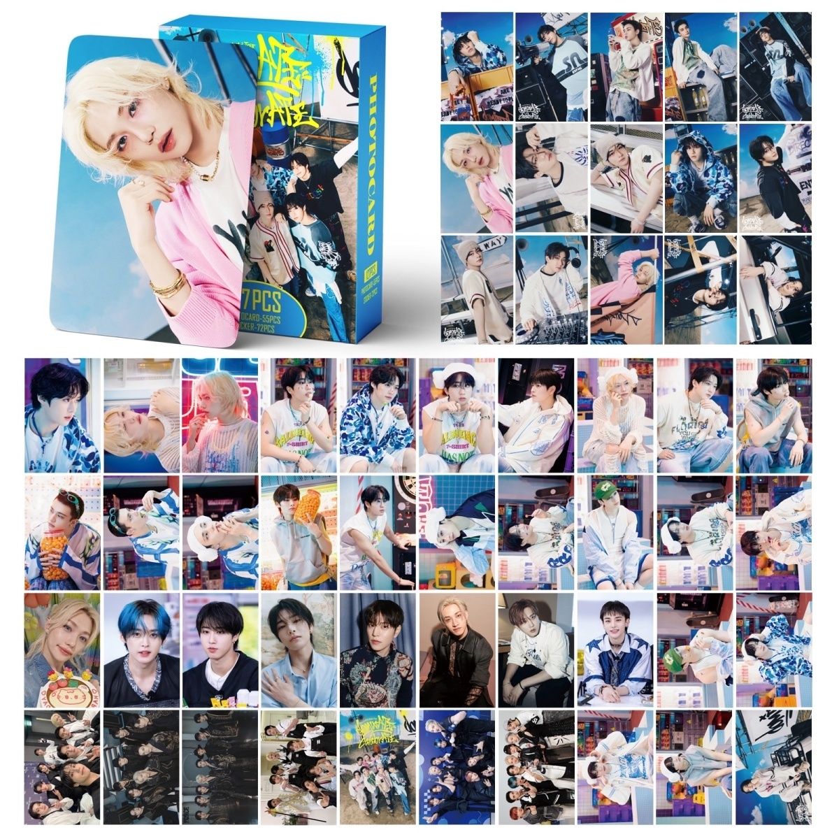 STRAY KIDS MERCH FOTOKARTEN 127 STÜCK DominATE CelebraATE (55 KARTEN + 72 AUFKLEBER)
