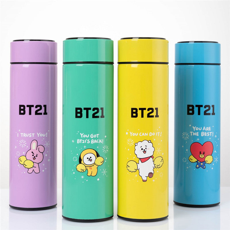 BT21 Thermoskanne aus Edelstahl, 500 ml, mit LED-Temperaturanzeige