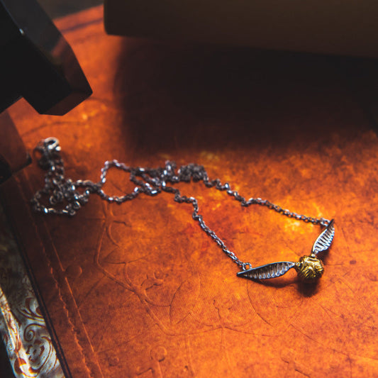 Harry Potter Goldene Schnatz Halskette 925 Silber