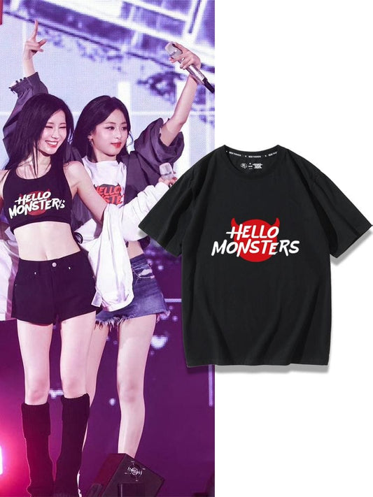 BABY MONSTER HELLO MONSTER T-SHIRT 100% BAUMWOLLE