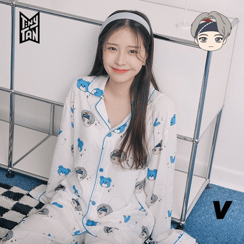 BTS MERCH TINY TAN MIC DROP PYJAMAS (alle Mitglieder)