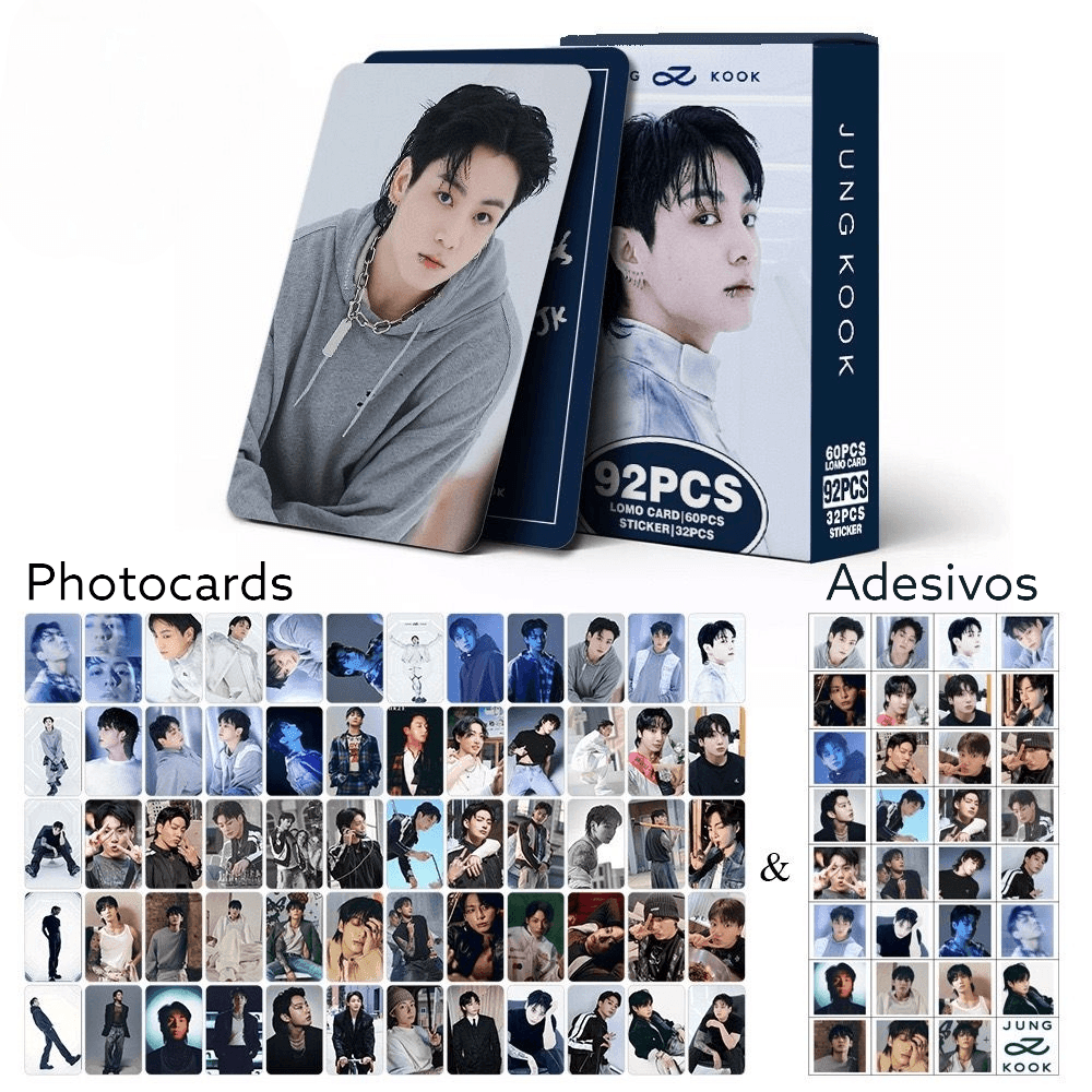JUNGKOOK GOLDENE FOTOKARTEN 92 STÜCK (60 FOTOKARTEN + 32 STICKER)