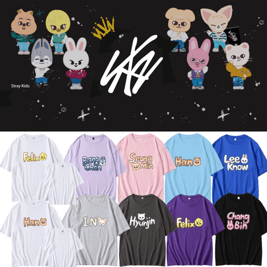 STRAY KIDS SKZOO 100% BAUMWOLLE T-SHIRTS (alle Mitglieder)