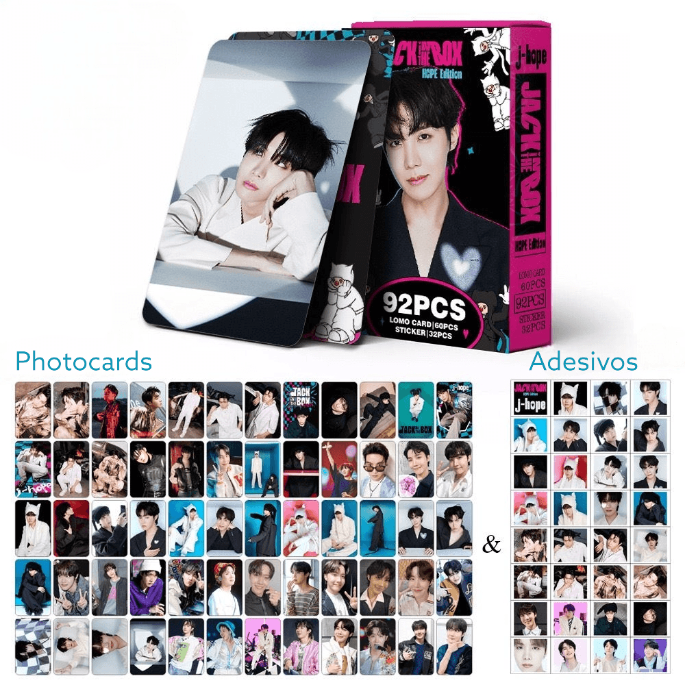 FOTOKARTEN JHOPE JACK IN THE BOX 92 STÜCK (60 FOTOKARTEN + 32 STICKER)