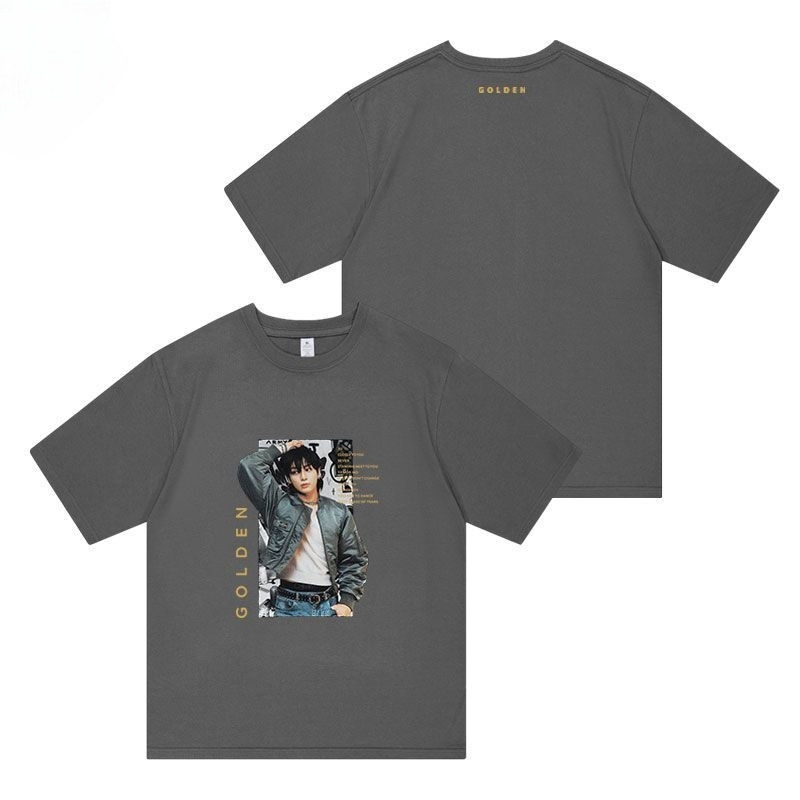 JUNGKOOK GOLDENES T-SHIRT 100% BAUMWOLLE (4 Farben)