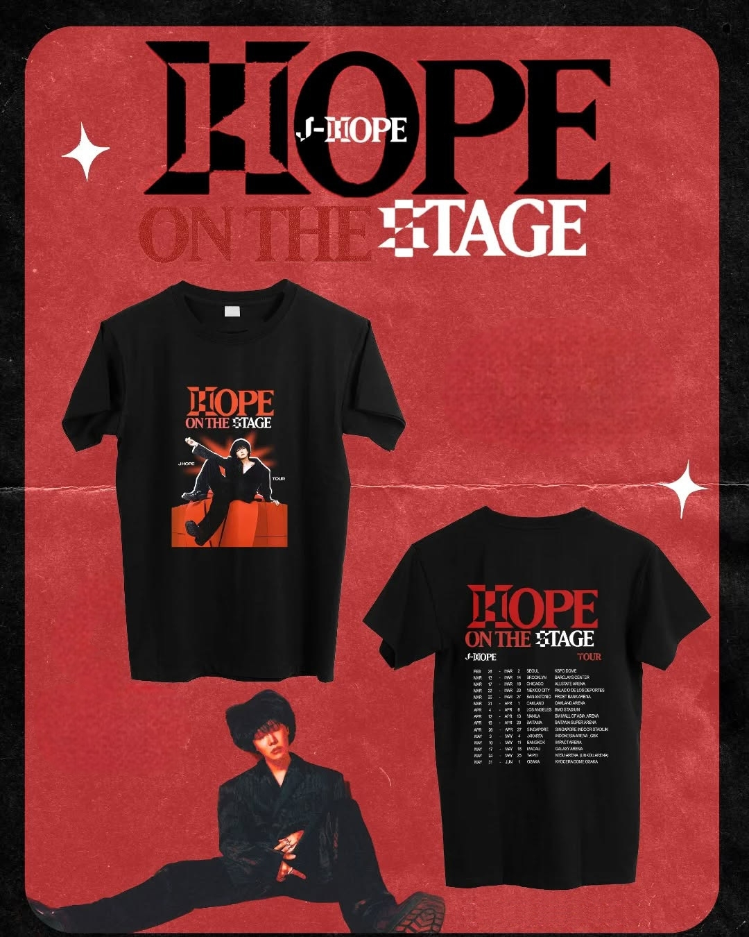 JHOPE HOPE ON THE STAGE TOUR T-SHIRTS 100% BAUMWOLLE