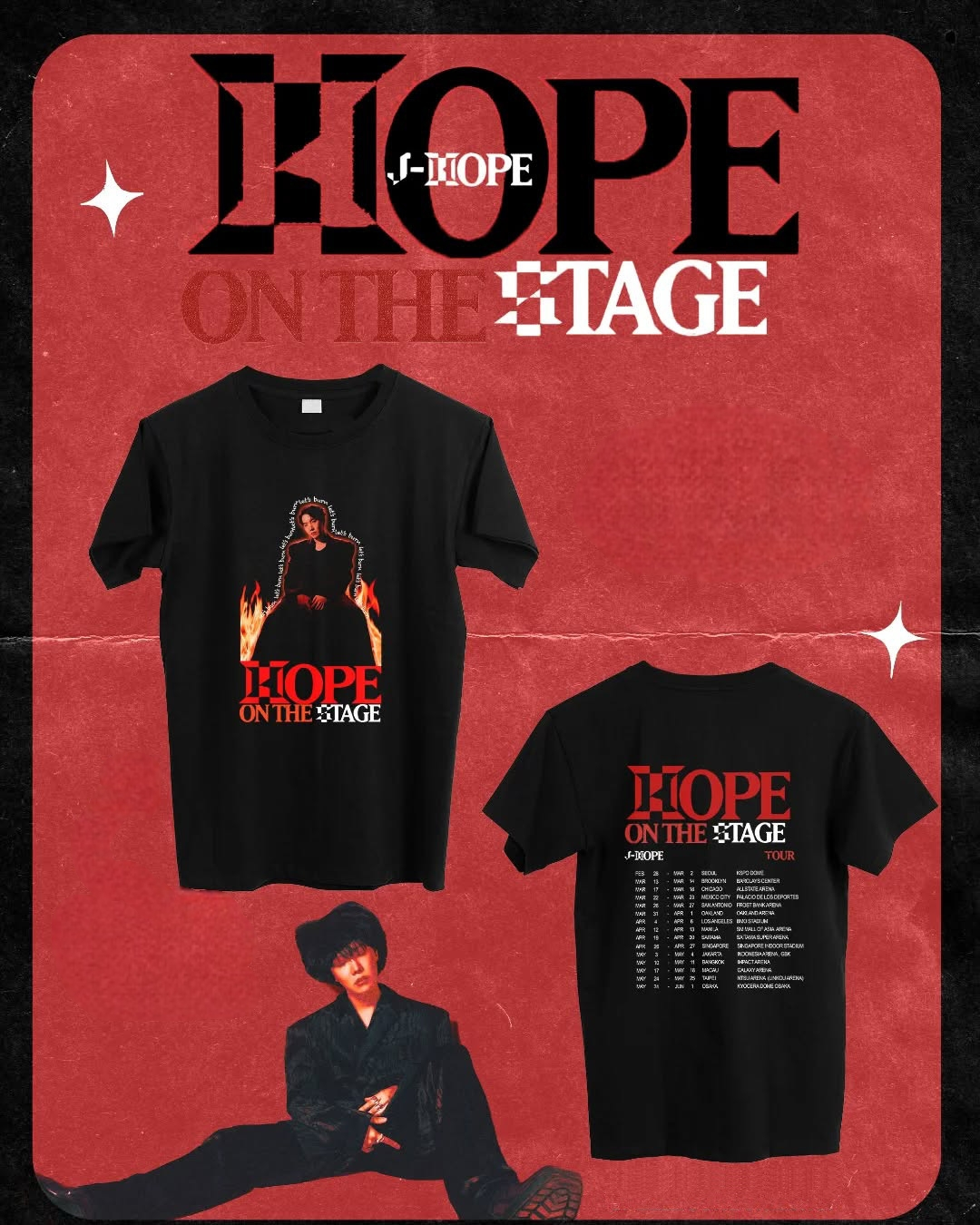 JHOPE HOPE ON THE STAGE TOUR T-SHIRTS 100% BAUMWOLLE