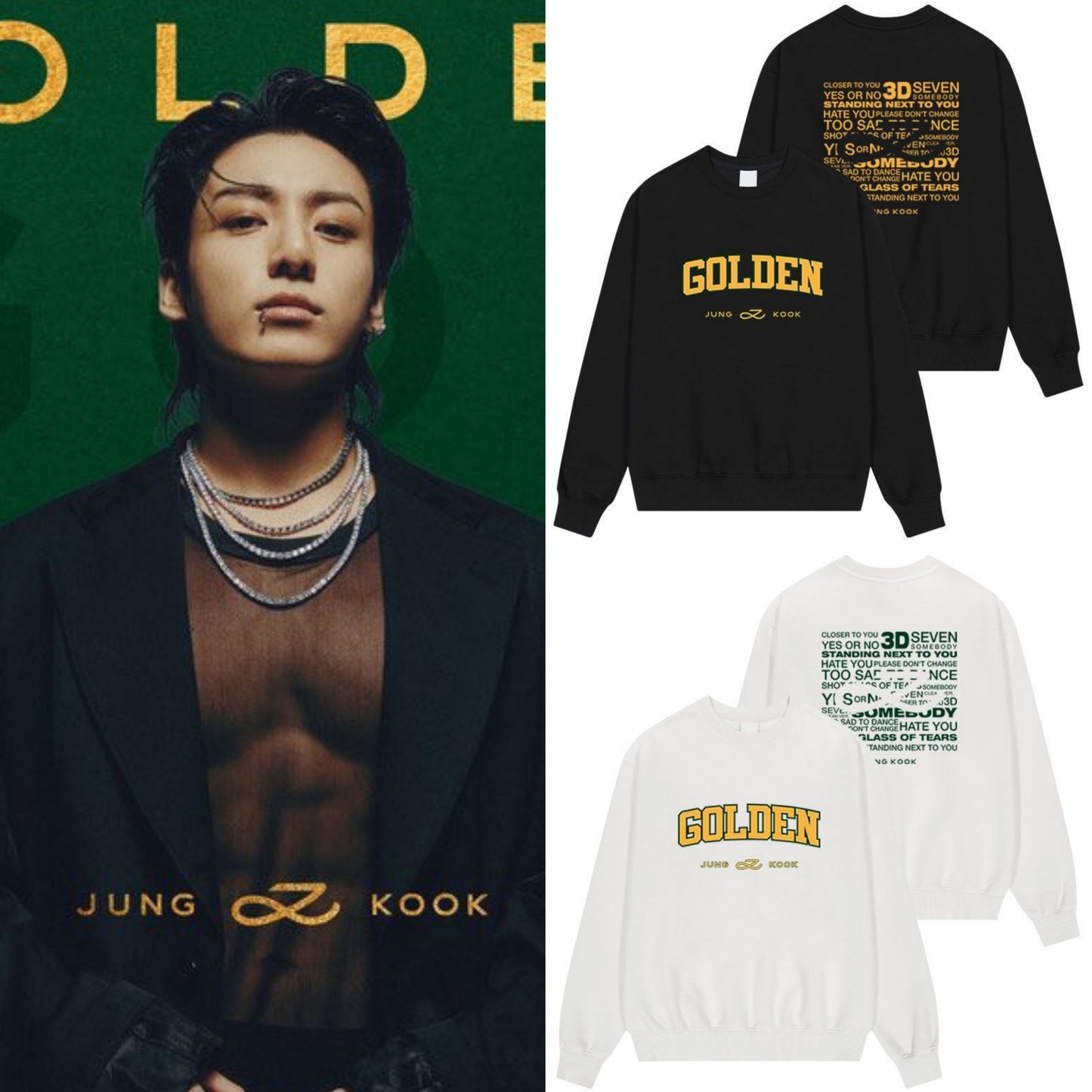 Goldener Jungkook-Kapuzenpullover