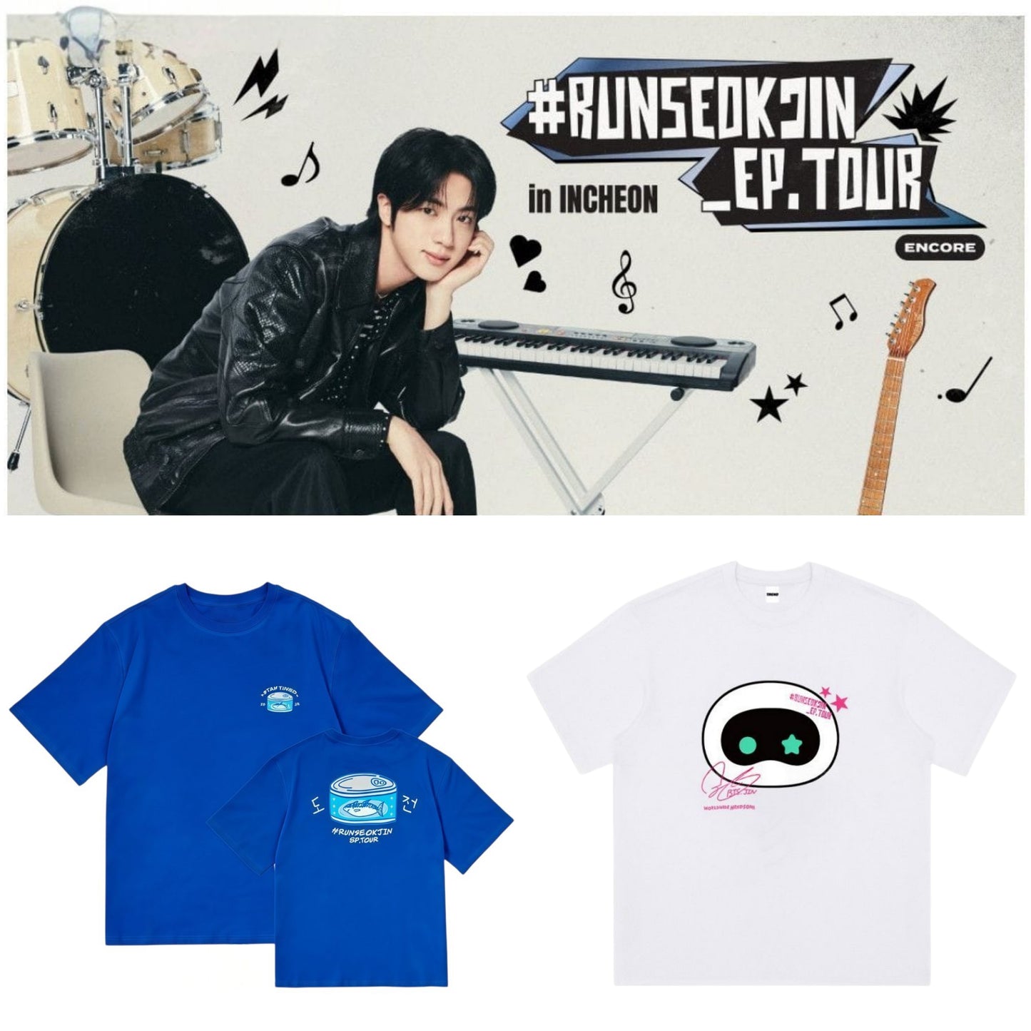 JIN RUNSEOKJIN TOUR ENCORE T-SHIRTS 100% BAUMWOLLE
