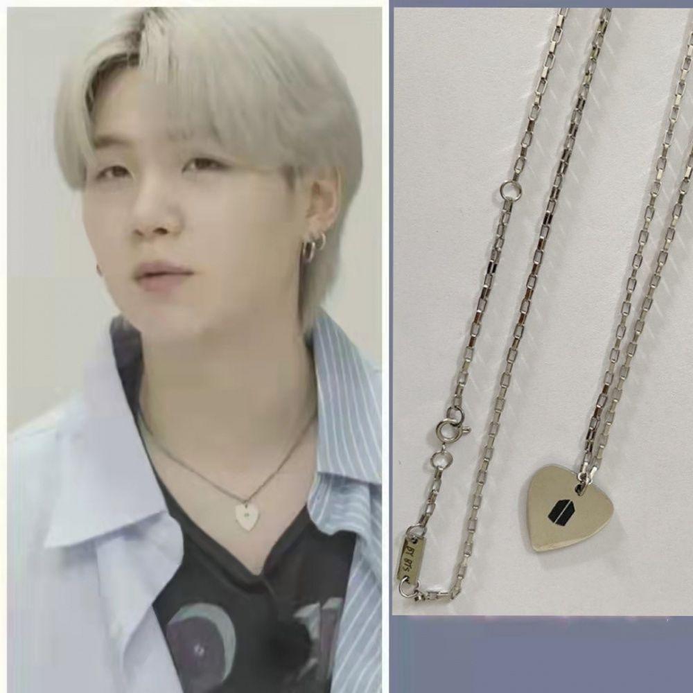 BTS - SUGA SILBERNE GITARREN-HALSKETTE EDELSTAHL