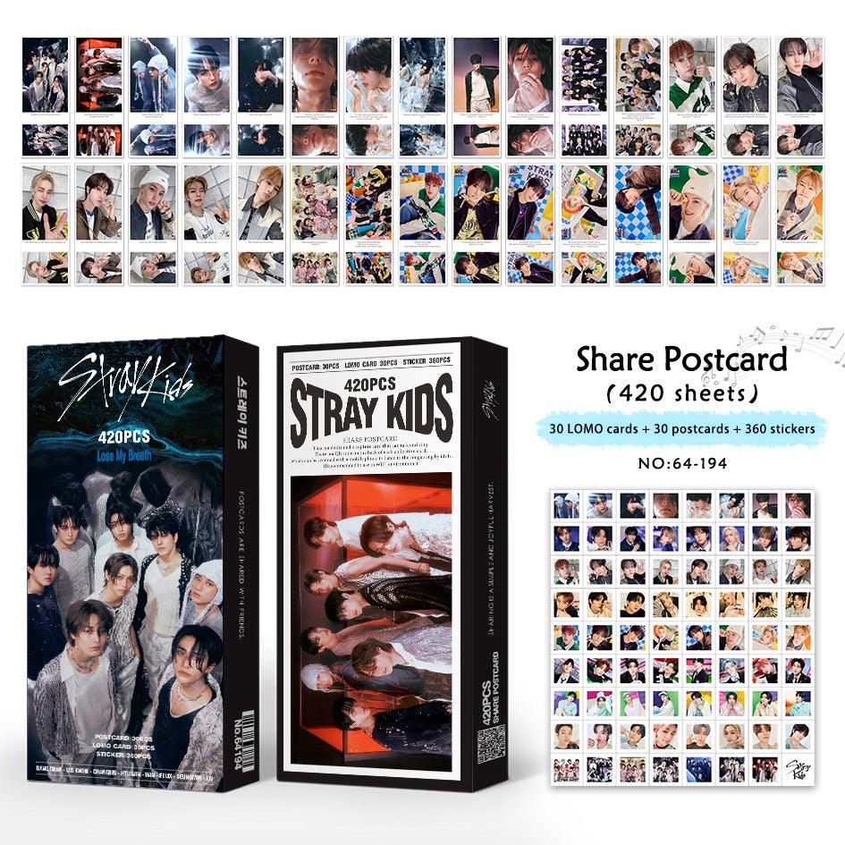 FOTOKARTEN STRAY KIDS 420 STÜCK (30 FOTOKARTEN + 30 POSTKARTEN + 360 STICKER)