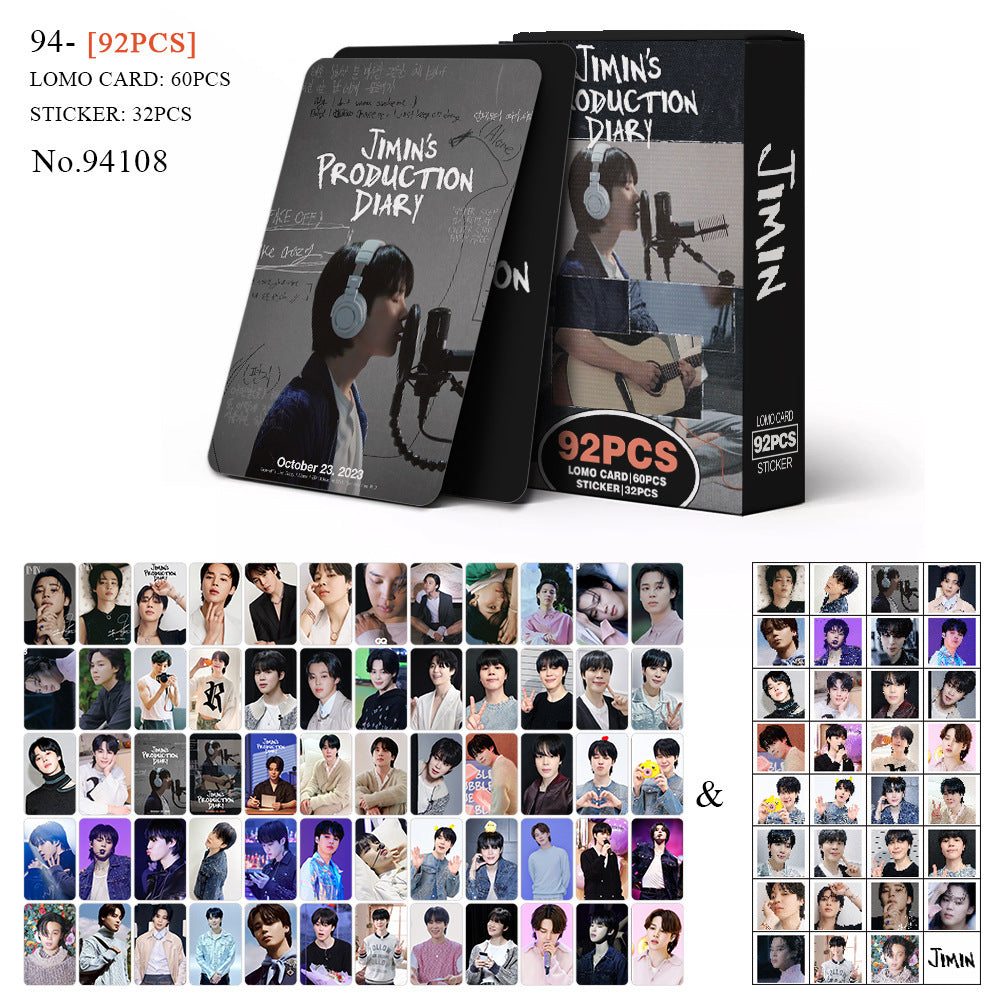 JIMIN SOLO PRODUKTIONSTAGEBUCH 92 STÜCK (60 FOTOKARTEN + 32 STICKER)