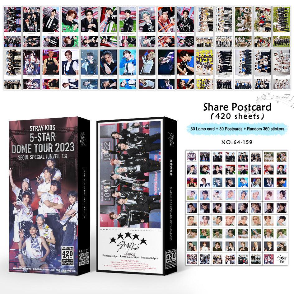 FOTOKARTEN STRAY KIDS 420 STÜCK (30 FOTOKARTEN + 30 POSTKARTEN + 360 STICKER)