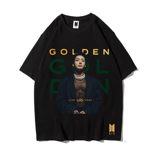 JUNGKOOK GOLDEN MERCH T-SHIRT 100 % BAUMWOLLE